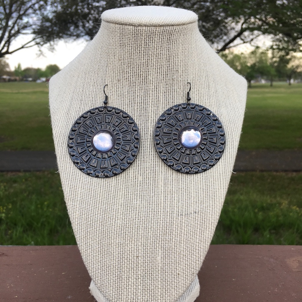 Metal Disk Earrings